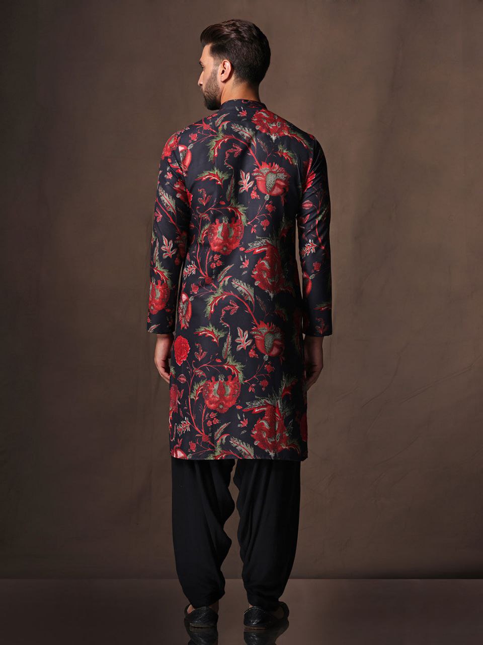 TRENDY FLORAL PRINTED KURTA WITH PAJAMA SET FOR MEN