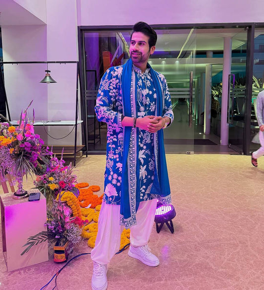 ROYAL BLUE  KURTA WITH PANT WITH DUPATTA