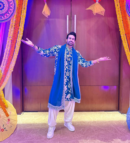 ROYAL BLUE  KURTA WITH PANT WITH DUPATTA