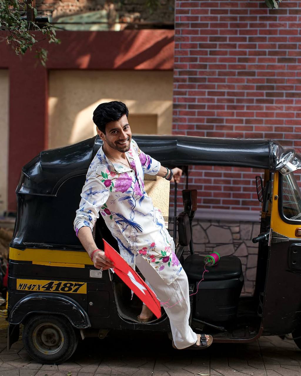 FLORAL PRINTED PURE COTTON KURTA WITH PYJAMA