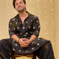 Black Sequence Embroidered Work Men's Kurta with Pajama