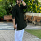 BLACK MIRROR EMBROIDERY KURTA AND PAJAMA