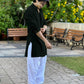 BLACK MIRROR EMBROIDERY KURTA AND PAJAMA