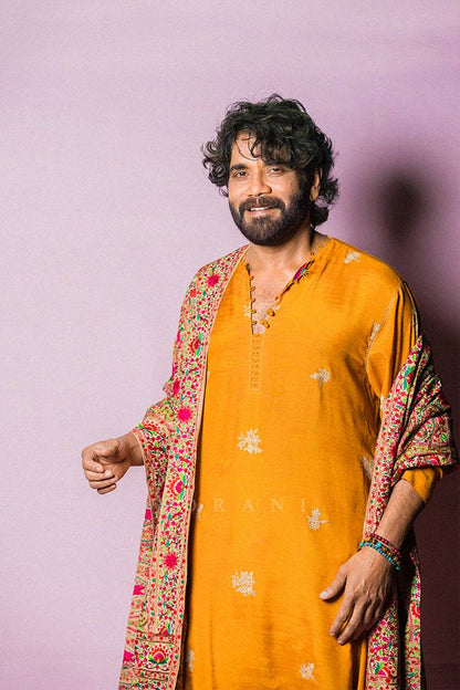 TRENDY NAGARJUNA RAO IN NARANGI AFSAL KURTA WITH PAJAMA SET FOR MEN