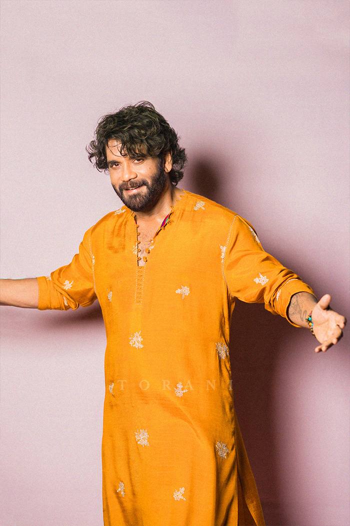 TRENDY NAGARJUNA RAO IN NARANGI AFSAL KURTA WITH PAJAMA SET FOR MEN