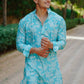 TRENDY MINT GREEN  PRINTED KURTA WITH PAJAMA SET FOR MEN