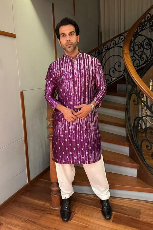 TRENDY RAJKUMMAR RAO IN JAMUNI KURTA PAJAMA SET FOR MEN'S