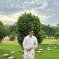 WHITE COW WITH LOTUS PRINTED KURTA SET