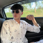 WHITE SILK KURTA WITH BLACK THERD EMBROIDERY