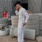 WHITE SILK KURTA WITH BLACK THERD EMBROIDERY
