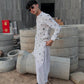 WHITE SILK KURTA WITH BLACK THERD EMBROIDERY
