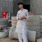 WHITE SILK KURTA WITH BLACK THERD EMBROIDERY