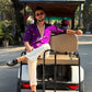 DARK PURPLE BUTTI WORK KURTA PAJAMA SET FOR MEN"S
