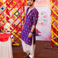 PURPLE WHITE THERD EMBROIDERED WORK KURTA PAJAMA