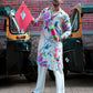 FLORAL PRINTED PURE COTTON KURTA WITH PYJAMA