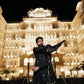 BLACK AND WHITE THERD WORK KURTA  PAJMA AND DUPATTA SET FOR MEN"S